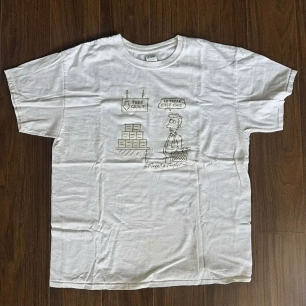 Free Grout! L men’s white short sleeve tee